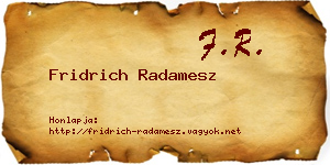 Fridrich Radamesz névjegykártya